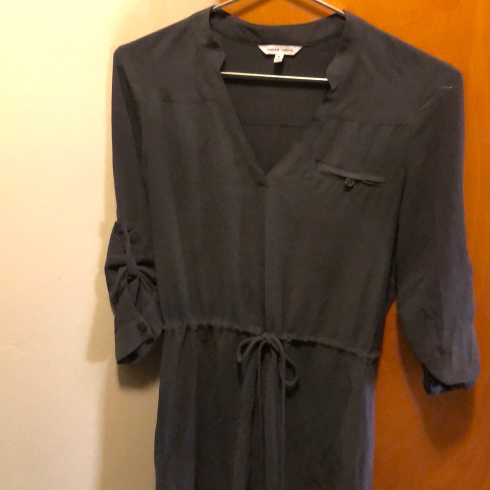 Naked Zebra chiffon shirt dress, size S